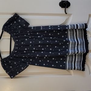 Navy off the shoulder dress